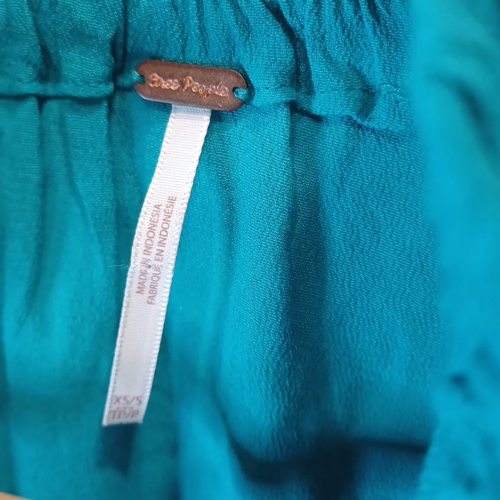 NWT Free People Oversized Color Block Teal Black 1/4 Zip Pullover Jacket - Picture 3 of 6